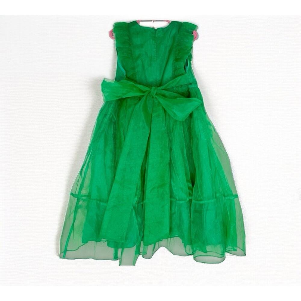Trish Scully Girls 8Y Emerald Green Ruffle Party Dress Formal Holiday Old Money